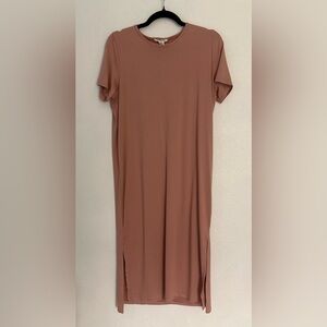 Casual Rust Color Midi Dress